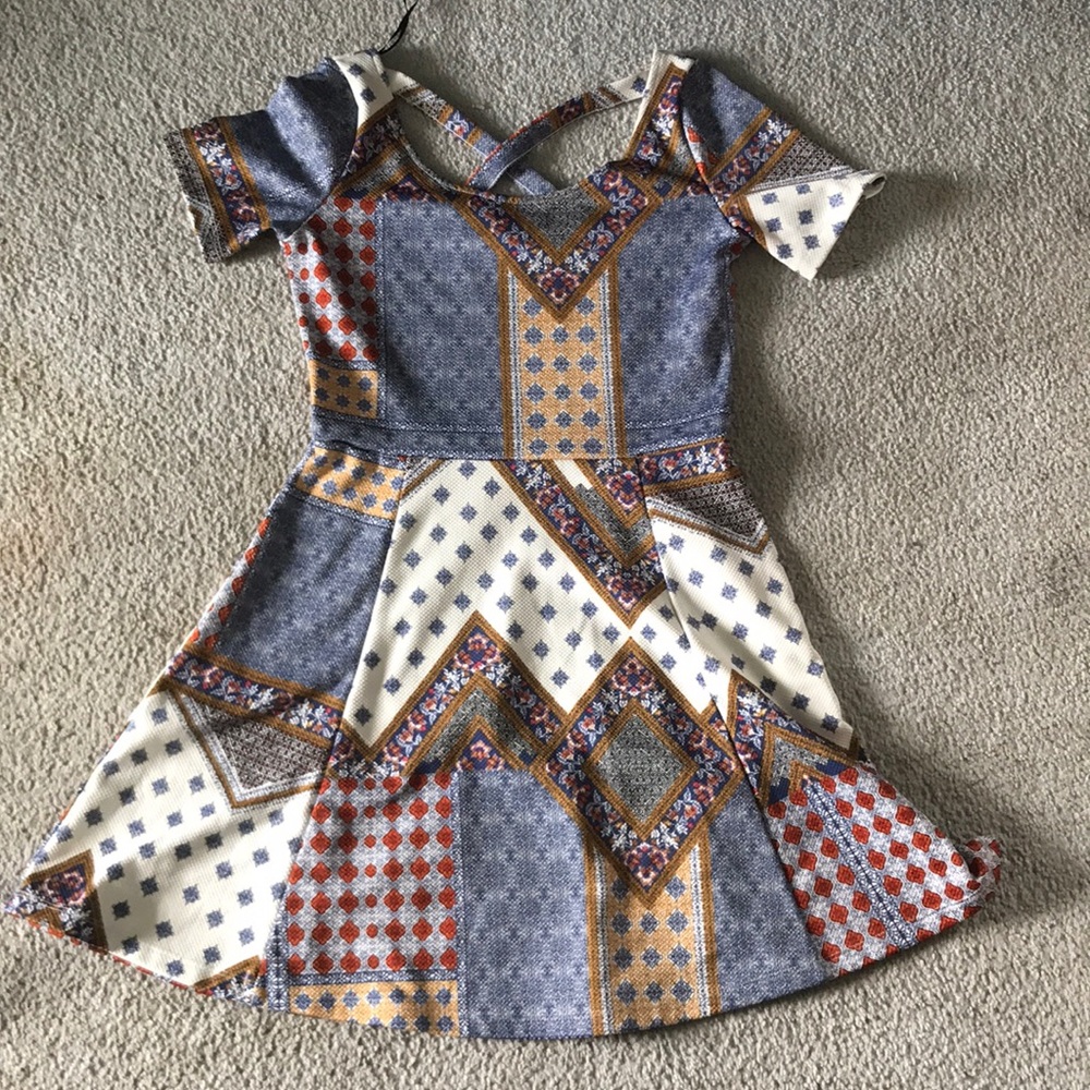 Multi colored skater skirt dress
